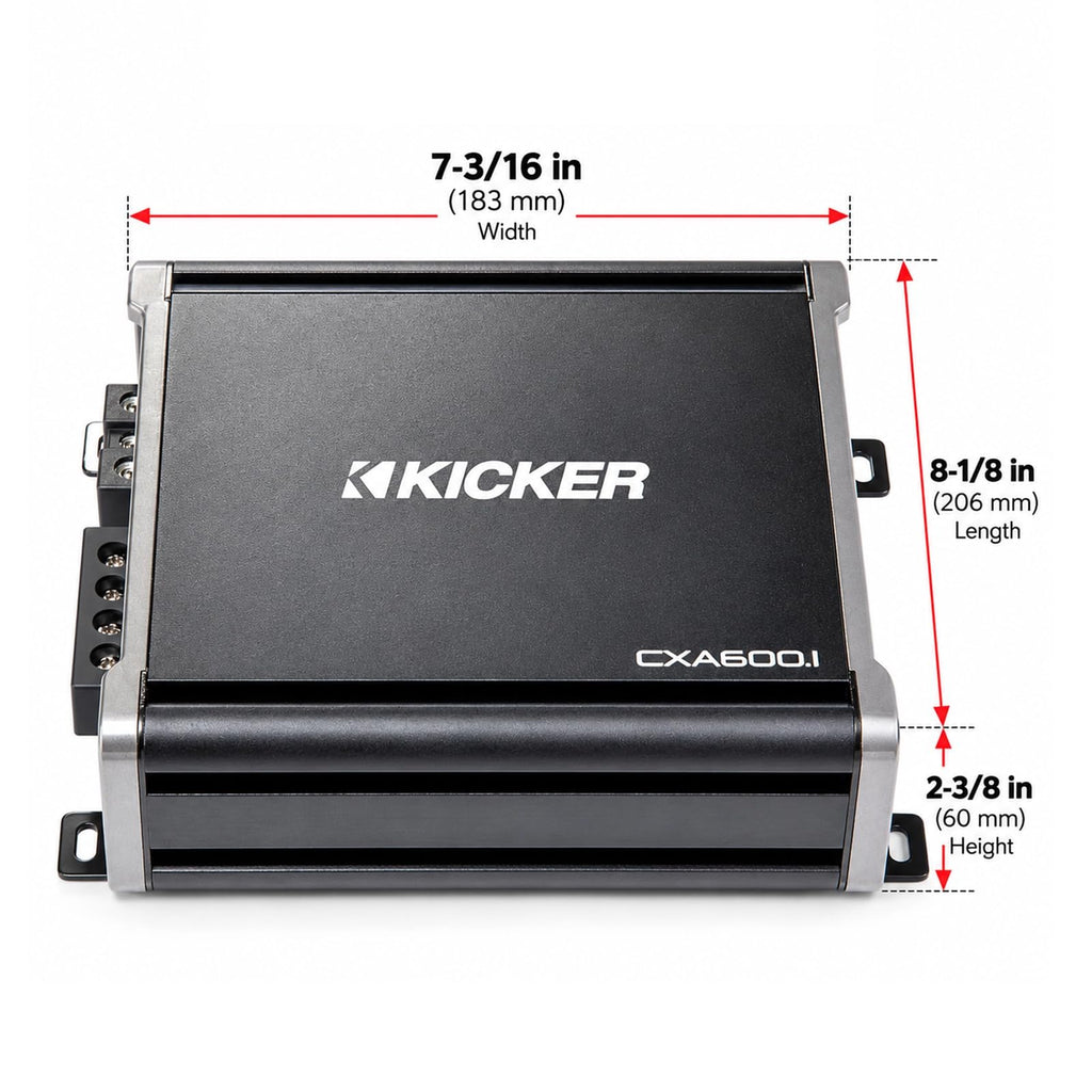 Kicker 43CXA6001 Sub Amplifier CXA600.1 Mono Amp 600W (Renewed)