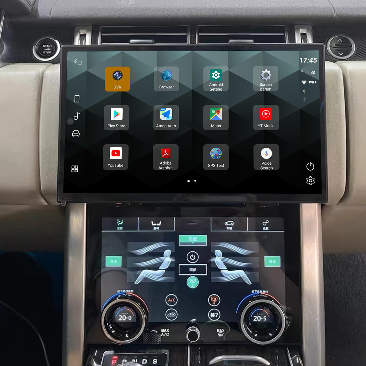 13.3 Inch Qualcomm Android 12 Car Radio for Land Rover Range Rover Sport L494 2014-2017 Stereo Replacement GPS Navigation Head Unit Multimedia Player Touch Screen Carplay(OEM Bosch System,8+128GB)