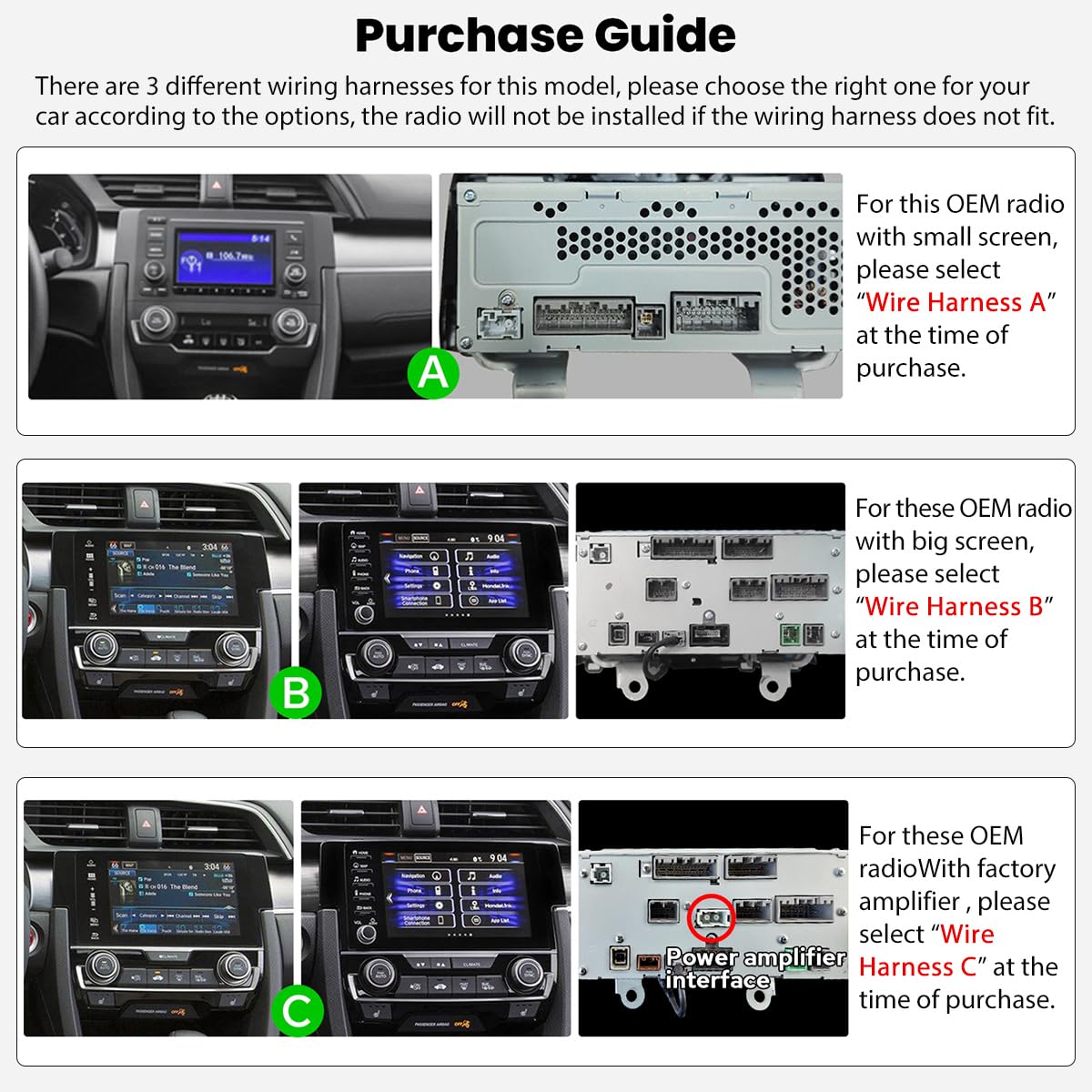 JOYING Car Radio for Honda Civic 2016-2021 Android 13 Car Stereo 9 Inch Head Unit with Carplay & Android Auto, Mirror Link, GPS Navigation, Bluetooth 5.0, Volume Knob(JY-HT145N4)