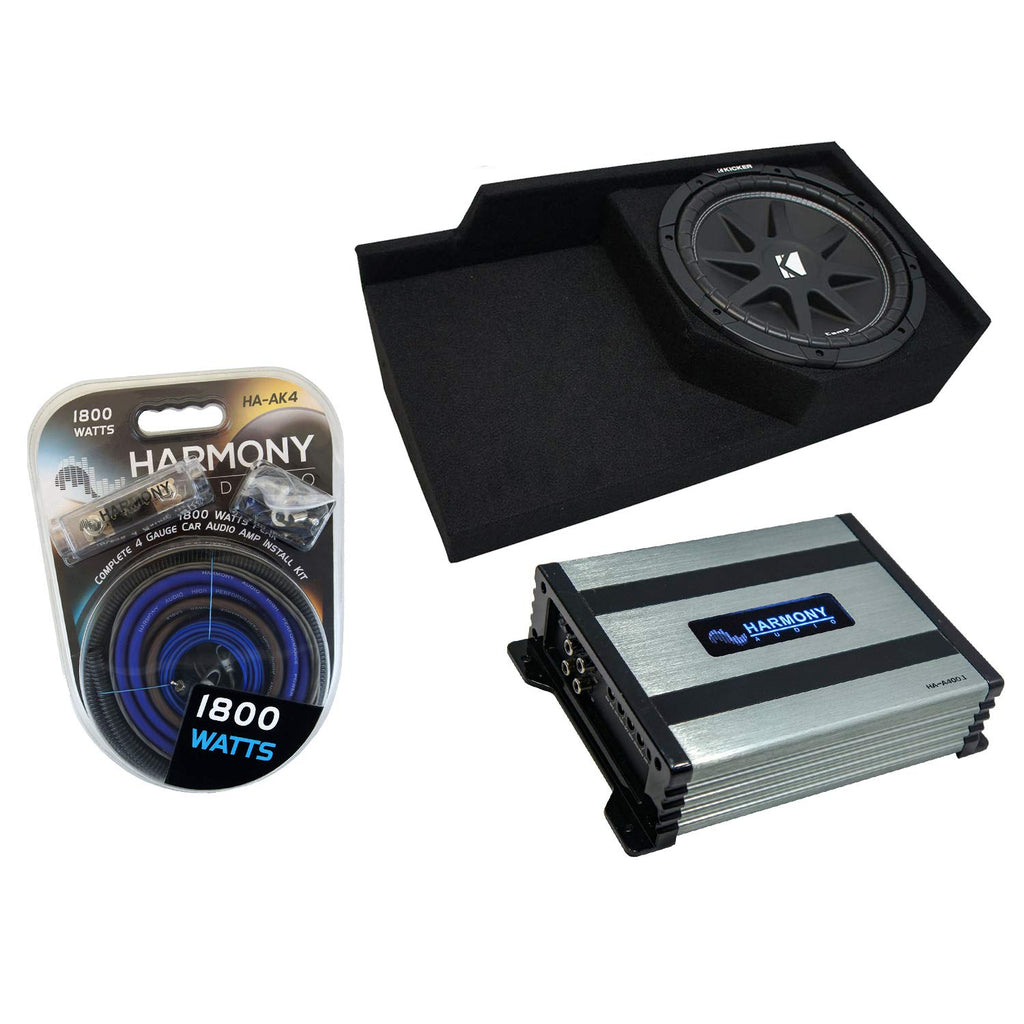 Kicker Comp C12 Single 12" Sub Box with Amp Fits 88-98 Chevy CK Ext Cab