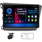 [4+64GB] 11.5 Inch Android 15 Car Stereo for Honda Civic 2012-2015