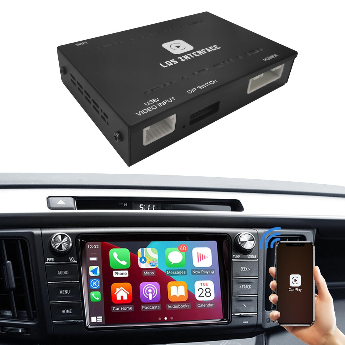 Wireless CarPlay Retrofit Kit Adapter for Toyota with Entune2.0 & Touch2