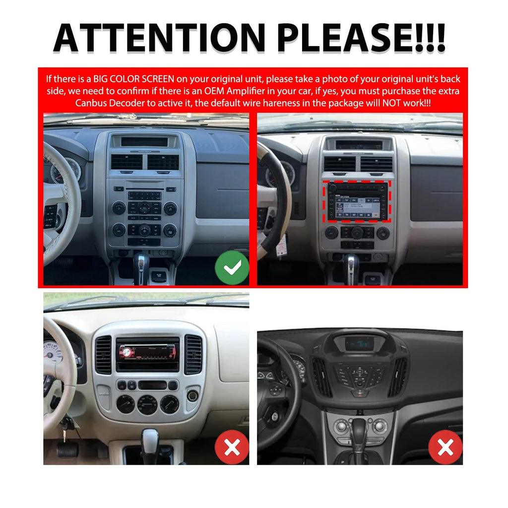 for Ford Escape for Mazda Tribute for Mercury Mariner 2008-2012 4G+64G CarPlay Android Auto Navigation Stereo GPS Radio Display 9" IPS Touchscreen Headunit Tablet Pad Media Player Quad Core