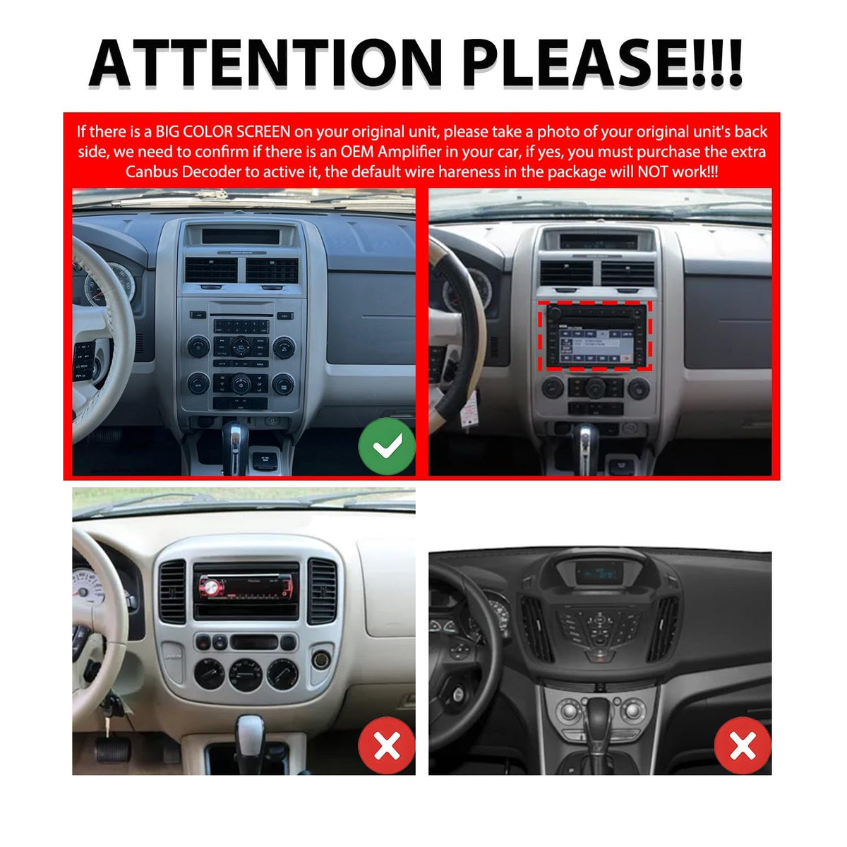 for Ford Escape for Mazda Tribute for Mercury Mariner 2008-2012 4G+64G CarPlay Android Auto Navigation Stereo GPS Radio Display 9" IPS Touchscreen Headunit Tablet Pad Media Player Quad Core