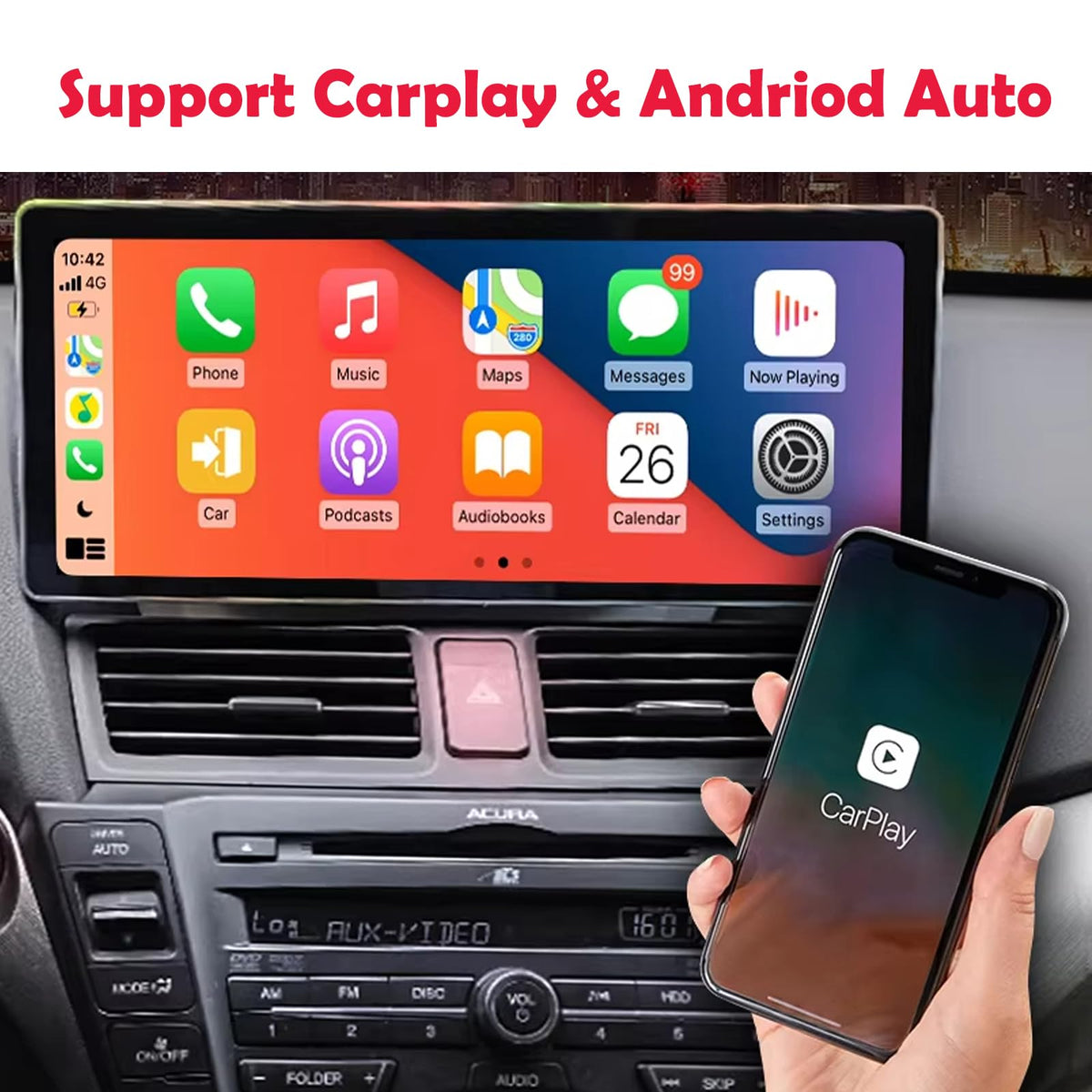 12.3 inch Android 13 Car Stereo Radio for Acura TL 2009-2012