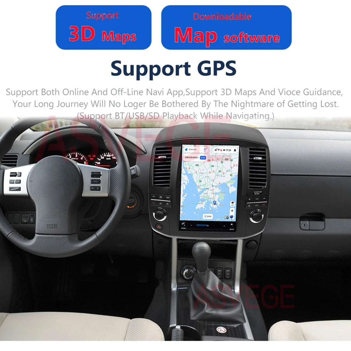 ASVEGE 12.1" Android Touchscreen Radio for Nissan Pathfinder R51 2008-2012
