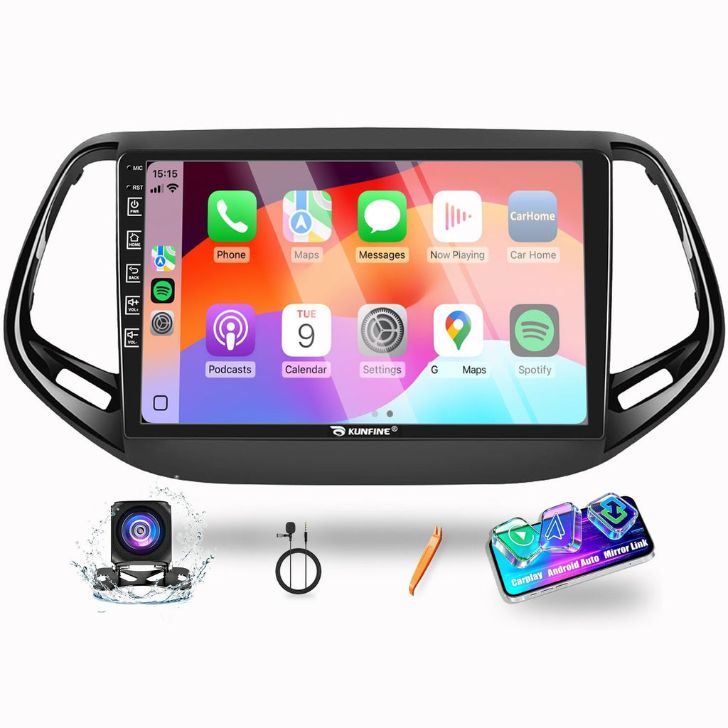 for Jeep Compass 2018-2020 Car CarPlay Android Auto Navigation Stereo GPS Radio Reverse Camera Display 10" IPS Touchscreen Headunit Tablet Pad Media Player, if Applicable Quad Core 2G+64G