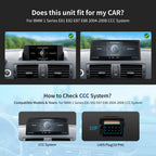 Wireless Android Auto Carplay Screen for BMW 1 Series E81 E82 E87 E88 2004-2008 with CCC System Support Mirrorlink Bluetooth Siri 10.25 Inch Car Screen Radio