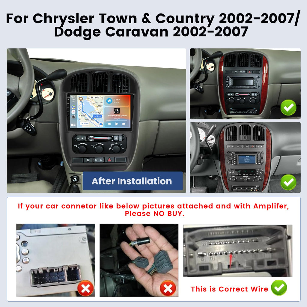 Android 15 Car Stereo for Chrysler Town & Country/Dodge Caravan 2002-2007