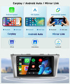 8 CORE 6G+128G Android 13 Car Stereo for Toyota Camry 2006 2007 2008 2009 2011 with Wireless Carplay Android Auto, 9 Inch Touch Screen Car Radio GPS/WiFi/Bluetooth/32-Band DSP/USB/SWC+HD Backup Camera