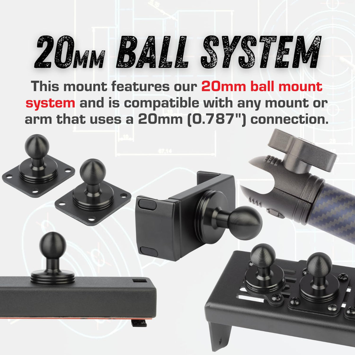 Bulletpoint RubiGrid Multiple Device Dash Mount Platform for Phone, Tablet & Action Camera Compatible with 2018–2023 Jeep Wrangler JL (NOT 4xe) & 2020–2023 Gladiator