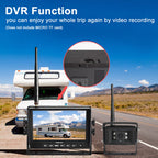 Haloview MC7108 Wireless RV Backup Camera System 7'' Monitor Built in DVR Rear View Camera with Infrared Night Vision and Wide Viewing Angle for Truck/Trailer/RV/Pickups/Camping Car/Van/Farm