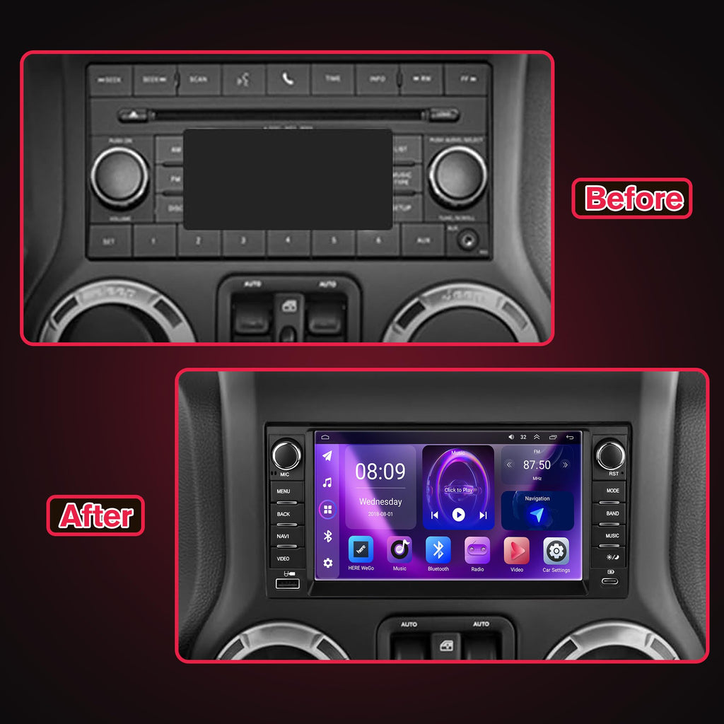 7 Inch Car Radio for Chevy Traverse 2008-2012 IPS Touchscreen Android 13 Stereo with Wireless CarPlay Android Auto, 4+64G GPS Navigation Bluetooth Backup Camera Steering Wheel Control
