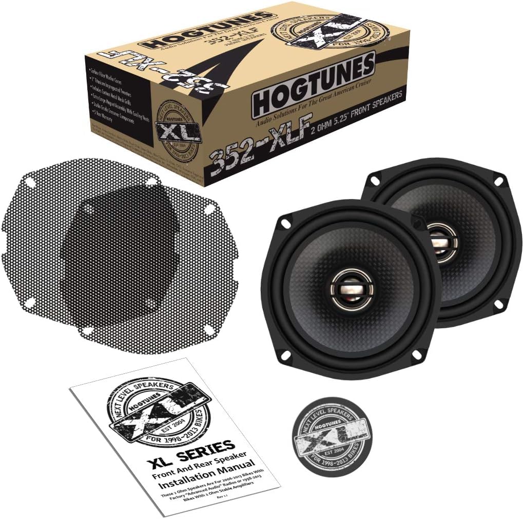 Hogtunes 352-XLR High Performance XL Series 5.25" Rear Speakers (2 Pack), Fits 1998-2013 Harley-Davidson Motorcycles