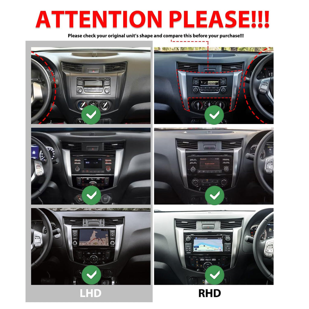 for Nissan Np300 Navara 2015-2025 Display Knobs CarPlay/Android Auto Autoradio Android FM Radio Car Navigation Stereo Pad Player GPS 10.1" QLED Touch Screen Headunit Tablet Quad Core 2G+64G