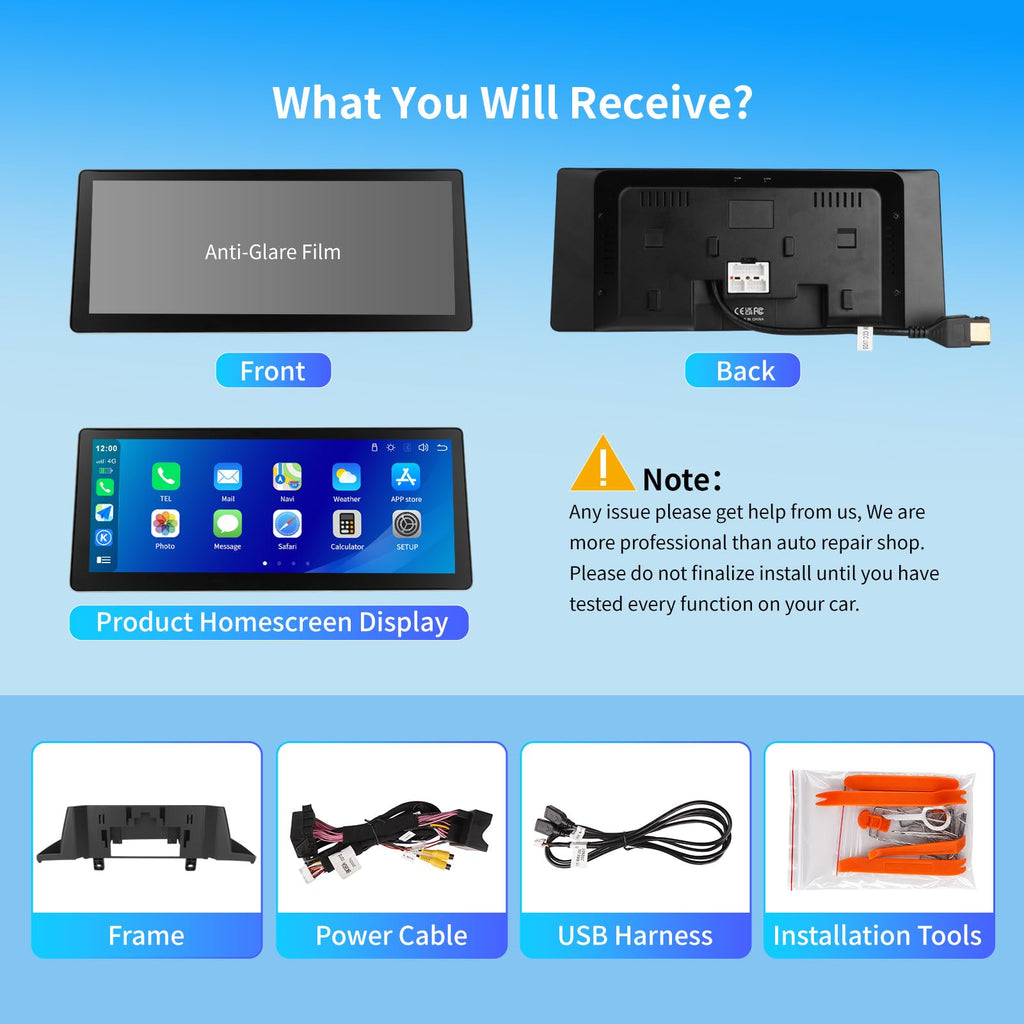 Wireless Android Auto Carplay Screen for BMW 1 Series E81 E82 E87 E88 2004-2008 with CCC System Support Mirrorlink Bluetooth Siri 10.25 Inch Car Screen Radio