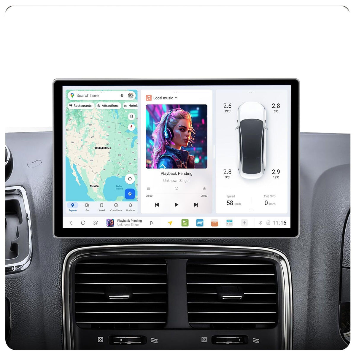MekedeTech DUDU7 Android Radio for Dodge Grand Caravan 2011-2020 Chrysler Town Country 2011-2016 Grand Voyager 2011-2015,11.5 inch 2K Touch Screen Upgrade CarPlay/Android Auto 12G RAM 256G ROM