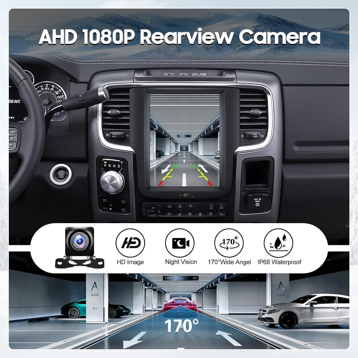 10.4" Car Radio Upgrade Dash Kit for Dodge Ram 2013-2018 1500 2500 3500,Android 13 8Core 4+64GB Wireless CarPlay Android Auto WiFi/Bluetooth5.0/GPS/DSP/SWC/1080P Rear Camera【for A/C 4-Speed Fan】