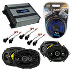 Harmony Audio Compatible with Lincoln Town Car 03-11 Speaker Replacement Kicker Bundle DSC68 DSC693 & HA-A400.4 Amp