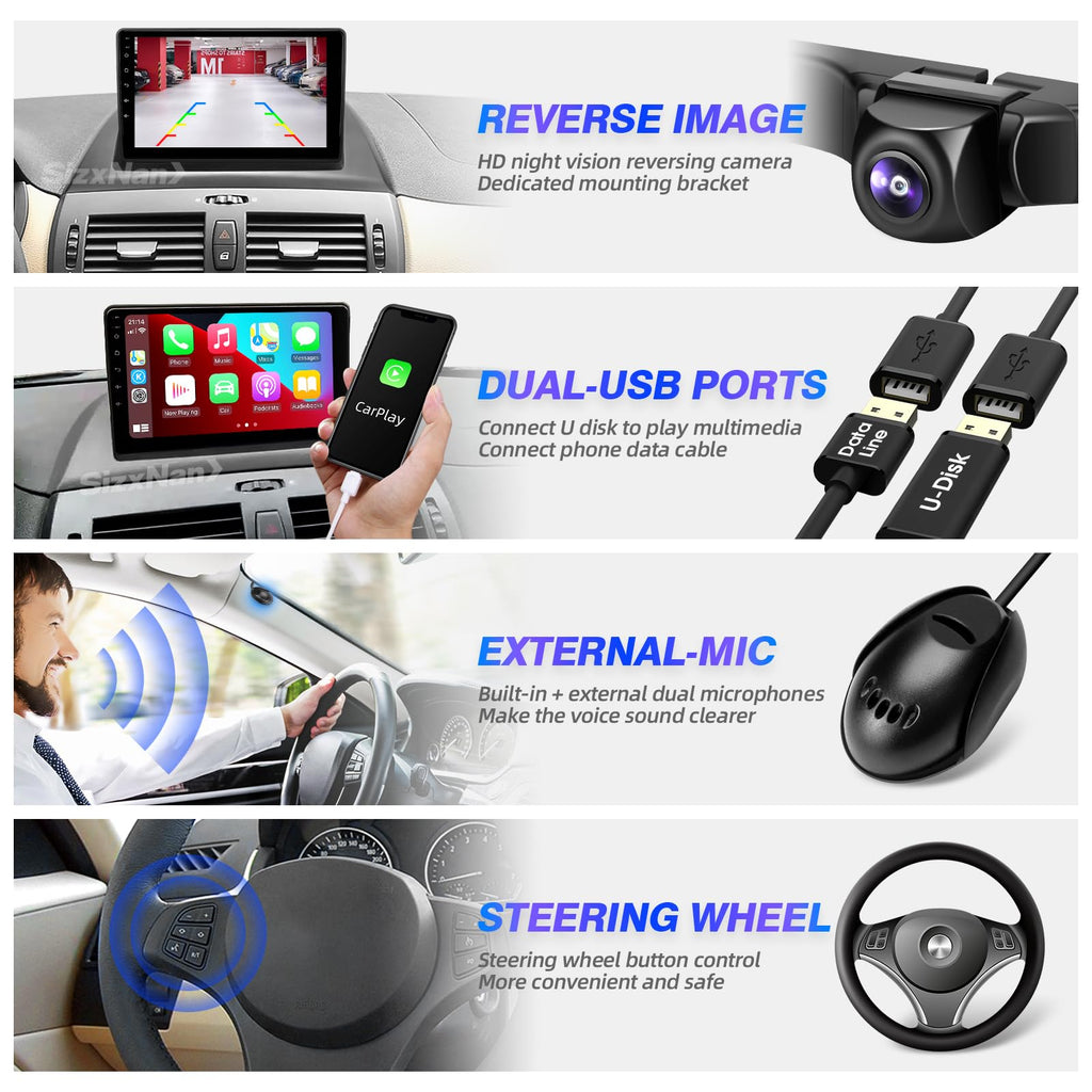 for BMW X3 E83 2004-2010 Radio Stereo Wireless Carplay Auto