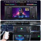 XTRONS 7 Inch Android 14 Car Stereo for BMW E39 M5 1999-2003 E39 1995-2003, Touch Screen 4+64GB Car Bluetooth Head Unit Global 4G LTE Car Radio GPS Navigation Support Wireless Car Play Android Auto