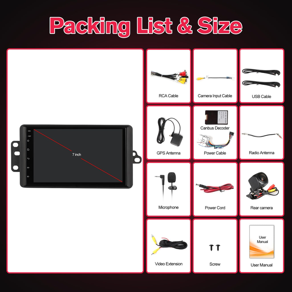 7 inch Car Radio for Chevrolet SSR 2003 2004 2005 2006 IPS Touchscreen Android 13 Stereo with Wireless CarPlay Android Auto, 4+64G GPS Navigation Bluetooth Backup Camera Steering Wheel Control