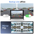 4 Channel 9 inch IPS Backup Camera System with Monitor for Tracks, RVs, Tractors, Bus, CementTruck, HD 1080P Wired Reverse Camera Waterproof Night Vision 4 Cameras Support Recording, Plug and Play