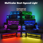 Ehaho 2.1CH Stereo UTV Sound Bar, 16.9 Inch Bluetooth UTV Speakers with RGB