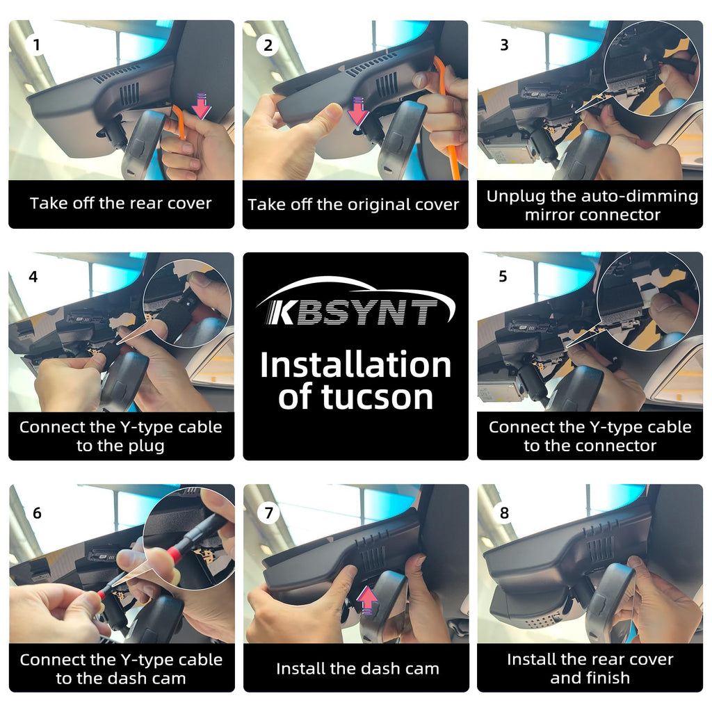 4K Dash Cam for Hyundai Tucson & Santa Cruz2022-2026,Integrated OEM Look