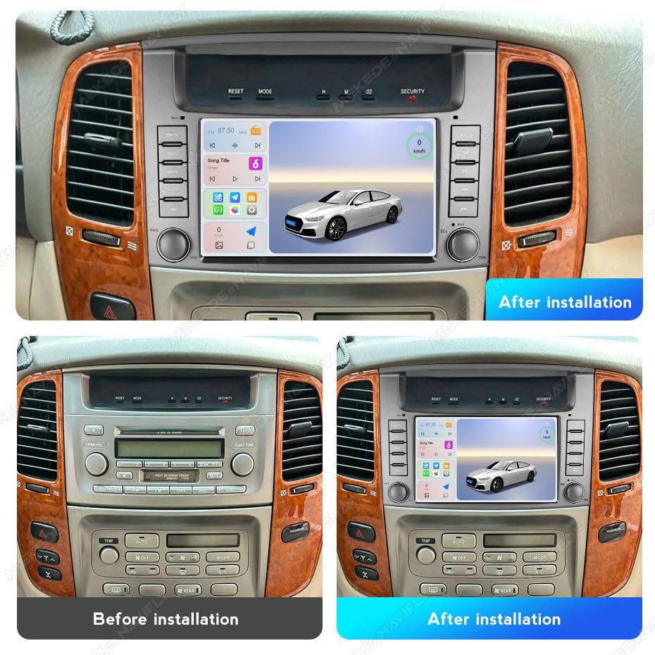 8 Core 6+128G Radio for Toyota Land Cruiser 100 LC100 1998-2007 with Wirelessly Carplay Android Auto,8" Touchscreen Multimedia Player/DSP/5G WiFi/FM/SWC/AHD Camera