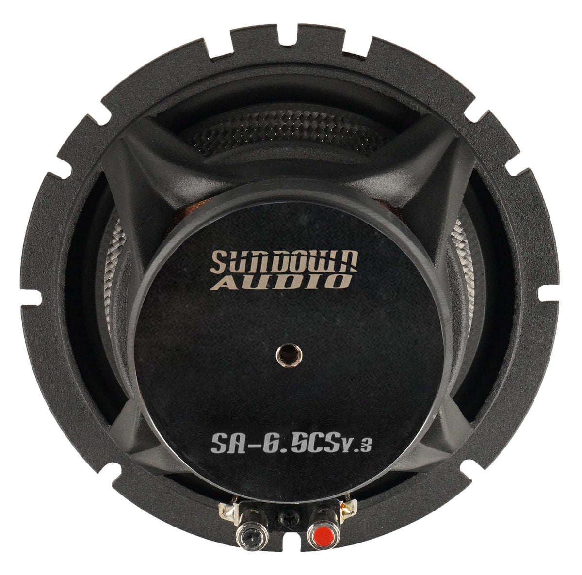 Sundown Audio SA-6.5CS v.3 6.5 in 125-Watt Car Audio Component Speakers, Silk Dome Tweeters, Carbon Fiber Cones, Adjustable Crossovers, for Vehicle Sound Systems, 4-Piece