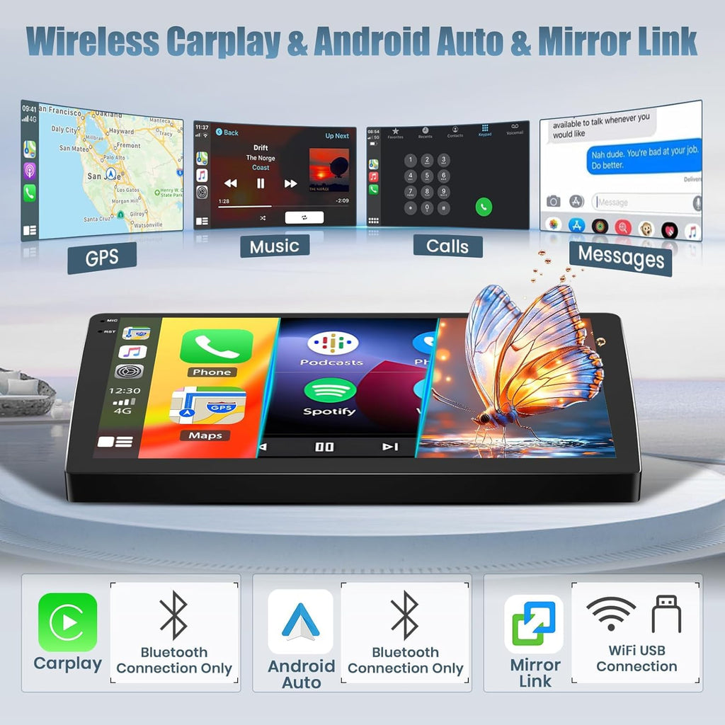 2+64G Double Din Car Radio for Toyota Tundra 2014-2021 Head Unit, 9"Touchscreen Stereo for Toyota Tundra 2014 2015 2016 2017 2018-2021 with Wireless Carplay Android Auto GPS Navi Bluetooth FM WiFi SWC