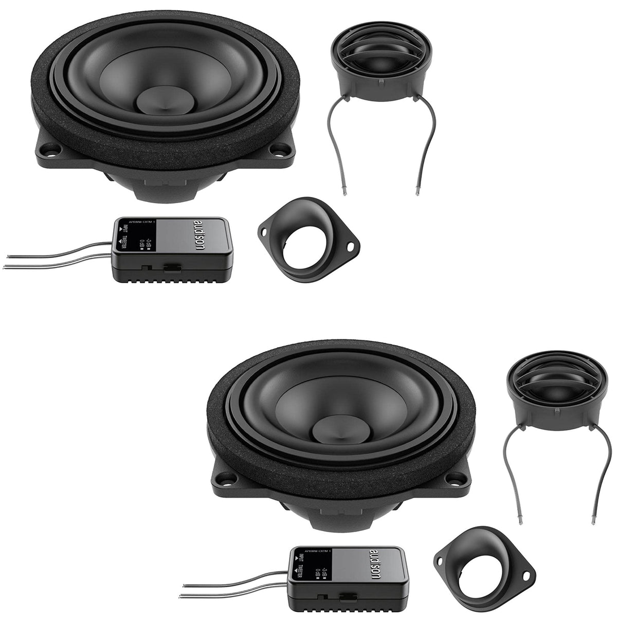 Audison BM-DSP-AF-05 DSP Amplifier with Replacement Front & Rear Speakers and Underseat Woofers and Harness Compatible with 19-25 BMW 3-Series G21 Base Audio System