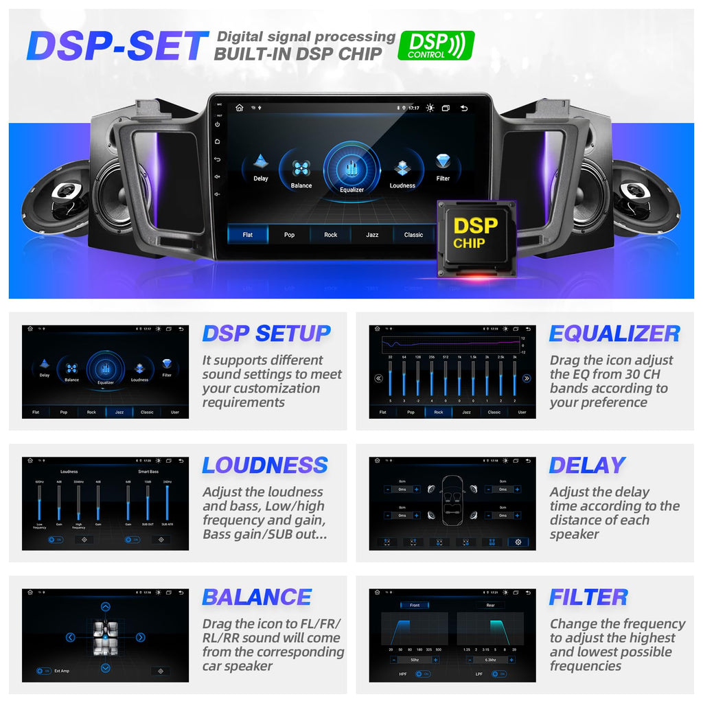 for Toyota RAV4 2013-2018 Radio Stereo Wireless Carplay Auto