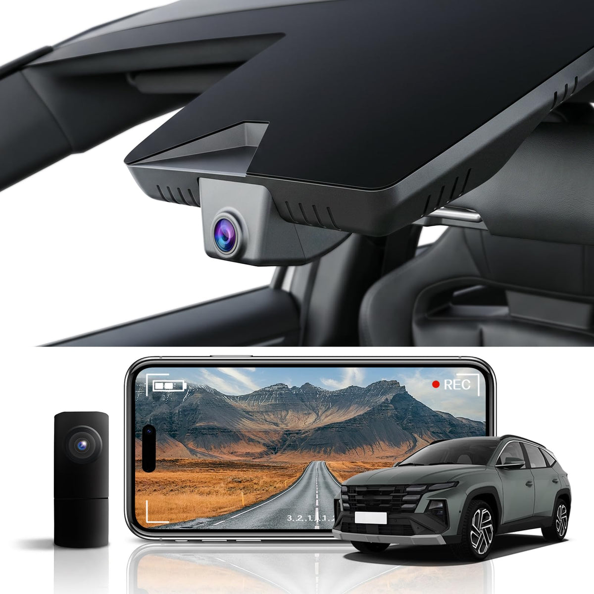 4K Dash Cam for Hyundai Tucson & Santa Cruz2022-2026,Integrated OEM Look