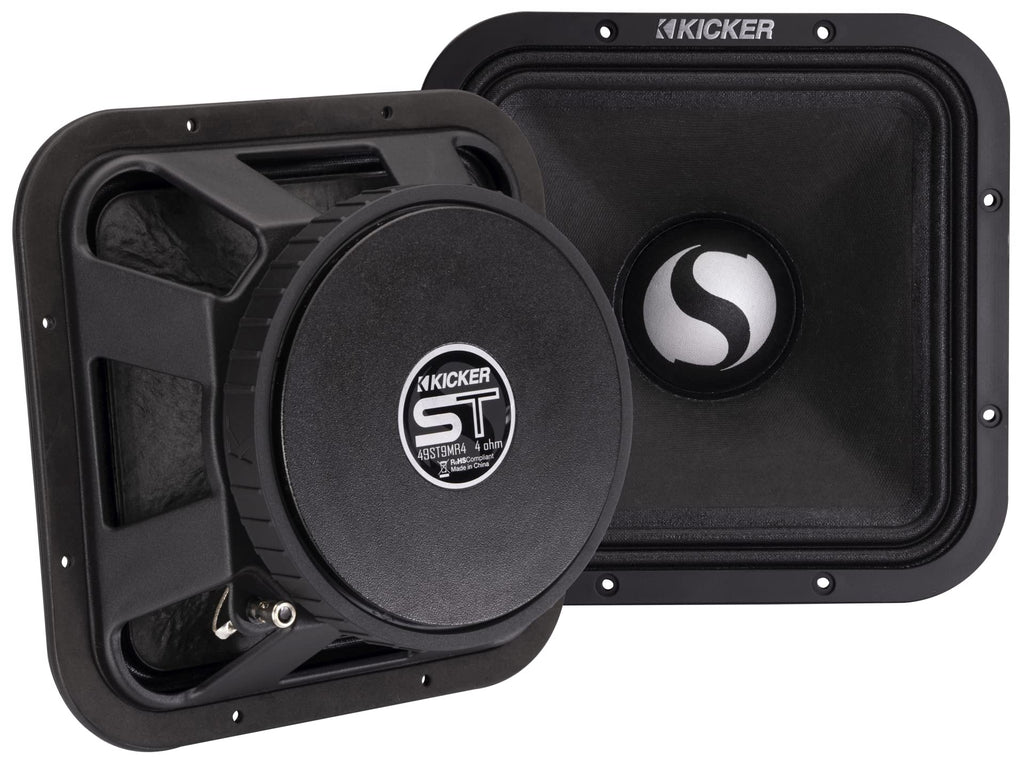 Kicker 49ST9MR4 9" Street Series Square Midbass Car Speakers (Renewed)
