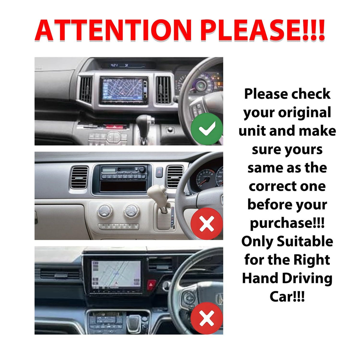 for Honda Stepwgn 2009-2015 RHD Car CarPlay Android Auto Navigation Stereo GPS Radio Reverse Camera Display 10" IPS Touchscreen Headunit Tablet Pad Media Player, if Applicable Quad Core 4G+64G