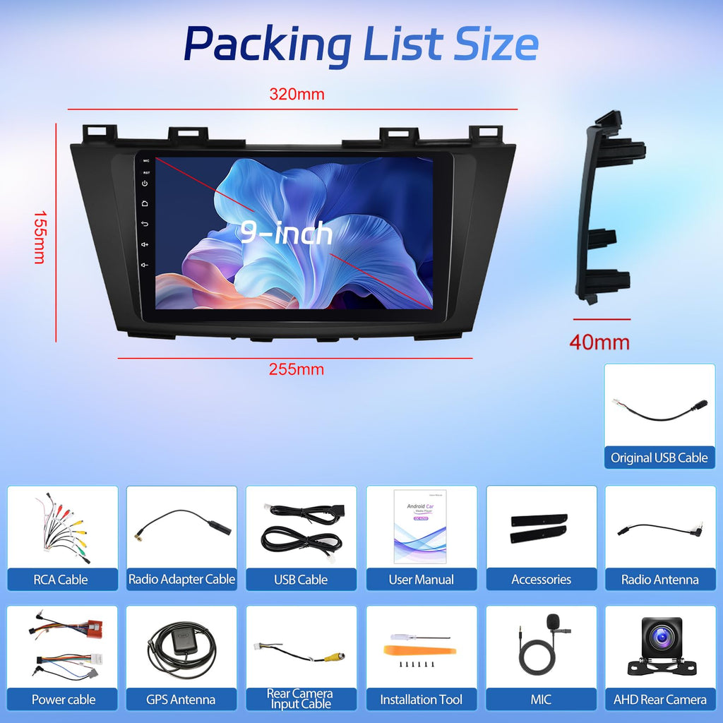 [8 Core 4+64G] Car Radio for Mazda 5 CW 2010-2015, Carplay and Android Auto