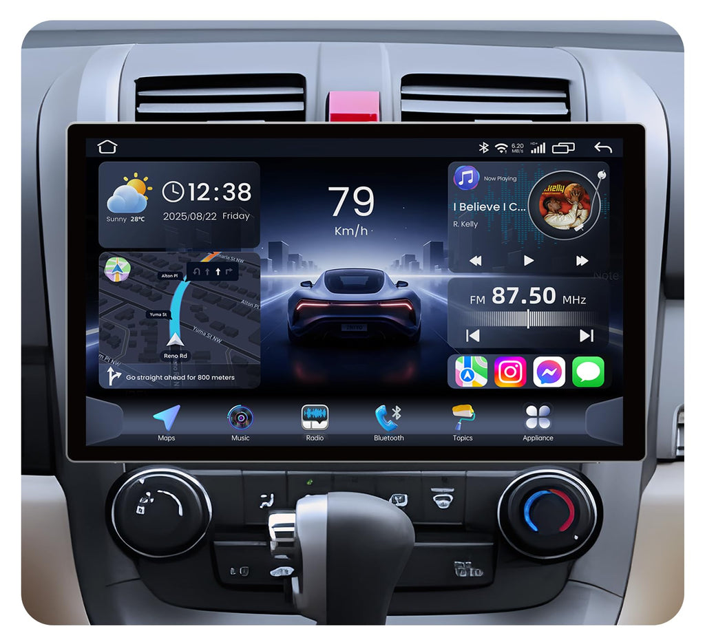8Core 4GRAM 64GROM Car Radio for Honda CRV 2007-2011 11.5INCH Touchscreen for Honda CRV GPS Navigation 1080P Rear Camera FM Mirrorlink Split Screen SWC Bluetooth 5G WiFi