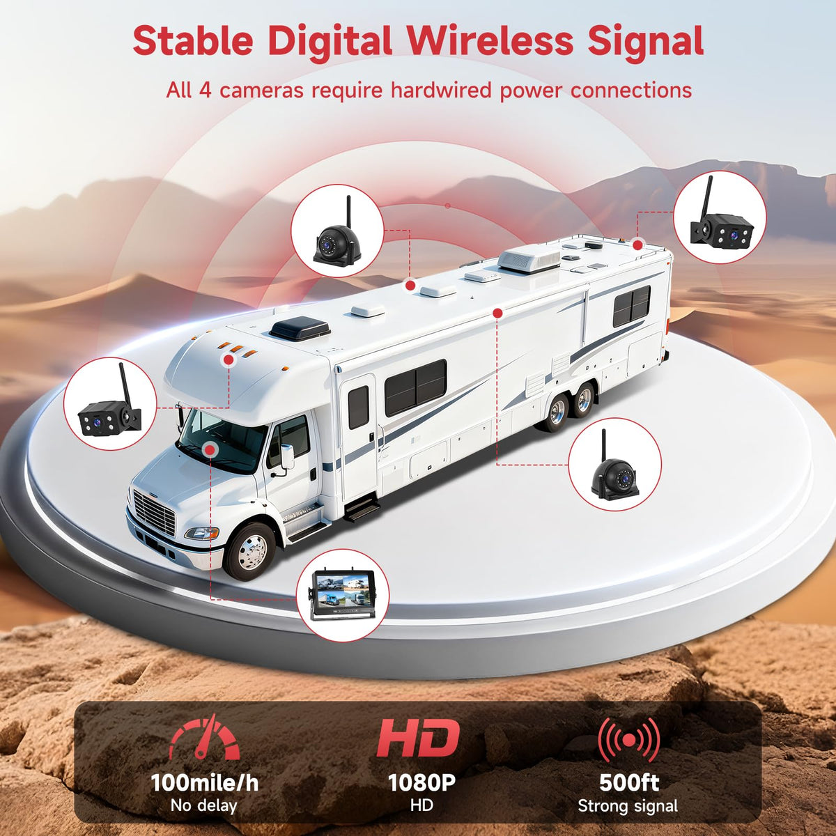 Wireless RV Backup Camera System, Backup Camera for Truck