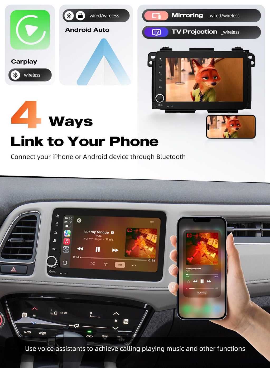 Dasaita Car Stereo for Honda HR-V 2013-2022 Wireless CarPlay
