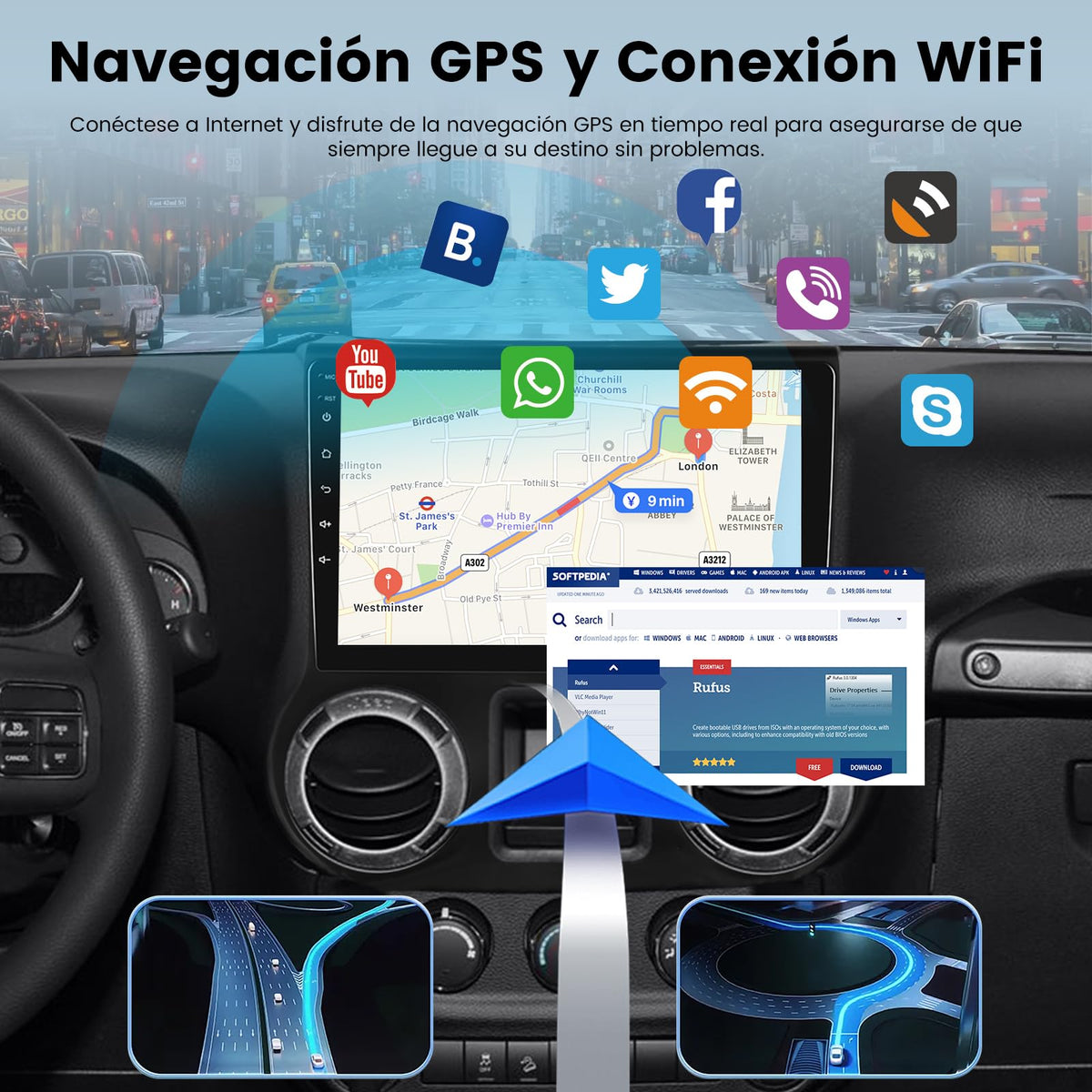 NHOPEEW 2+64G 10.1 inch Android Stereo for Jeep Wrangler 2015 2016 2017