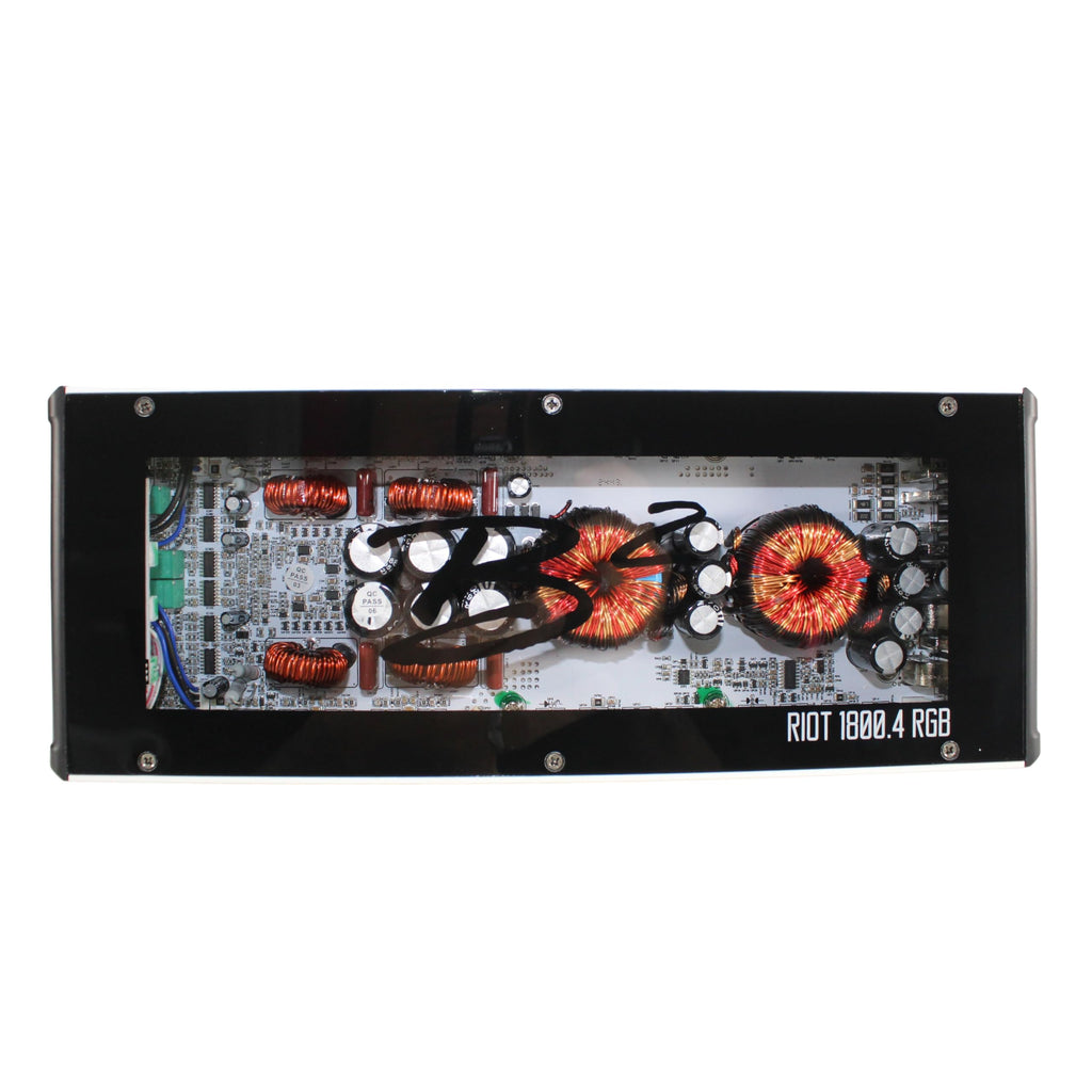 B2 Audio RIOT 1800W 2-Ohm Class D 4-Channel Amplifier w/RGB LED Illumination
