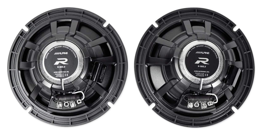 Alpine Pair R-S65.2 300 Watt 6.5" Car Audio Coaxial 2-Way Speakers Bundle with METRA 72-9300 Speaker Harness Connector Compatible with 2000-2004 Subaru Outback