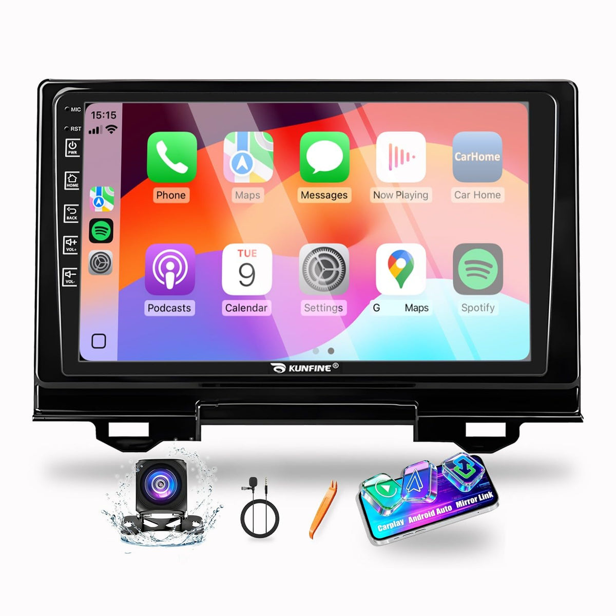 for Honda Hr-V 2016-2020 CarPlay Android Auto Navigation Stereo GPS Radio Reverse Camera Display 9" IPS Touchscreen Headunit Tablet Pad Media Player Quad Core 4G+64G