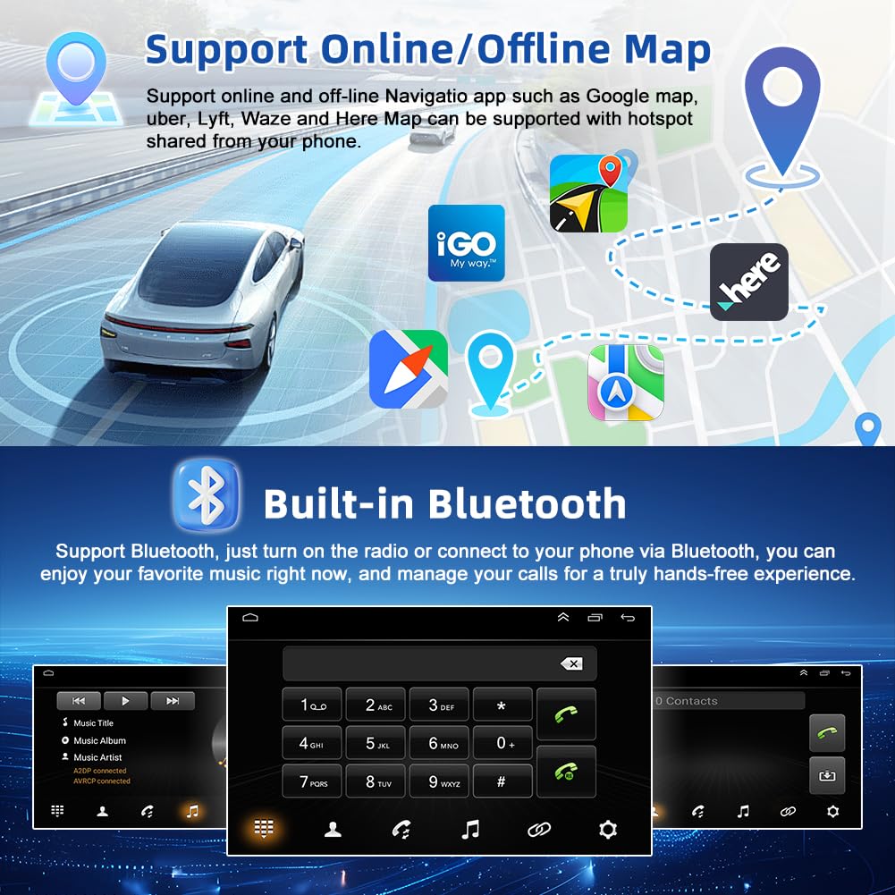 Android 14 Car Radio for Jeep Liberty KJ 2002-2007 with Wireless CarPlay and Android Auto, 6.86 Inch Touch Screen Double Din Car Stereo Head Unit w/GPS Bluetooth WiFi FM RDS SWC Backup Camera, 2+32G