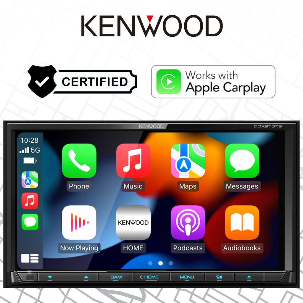 KENWOOD DDX9707S 6.95" Capacitive Touch Screen DVD Multimedia Receiver with Apple CarPlay & Android Auto