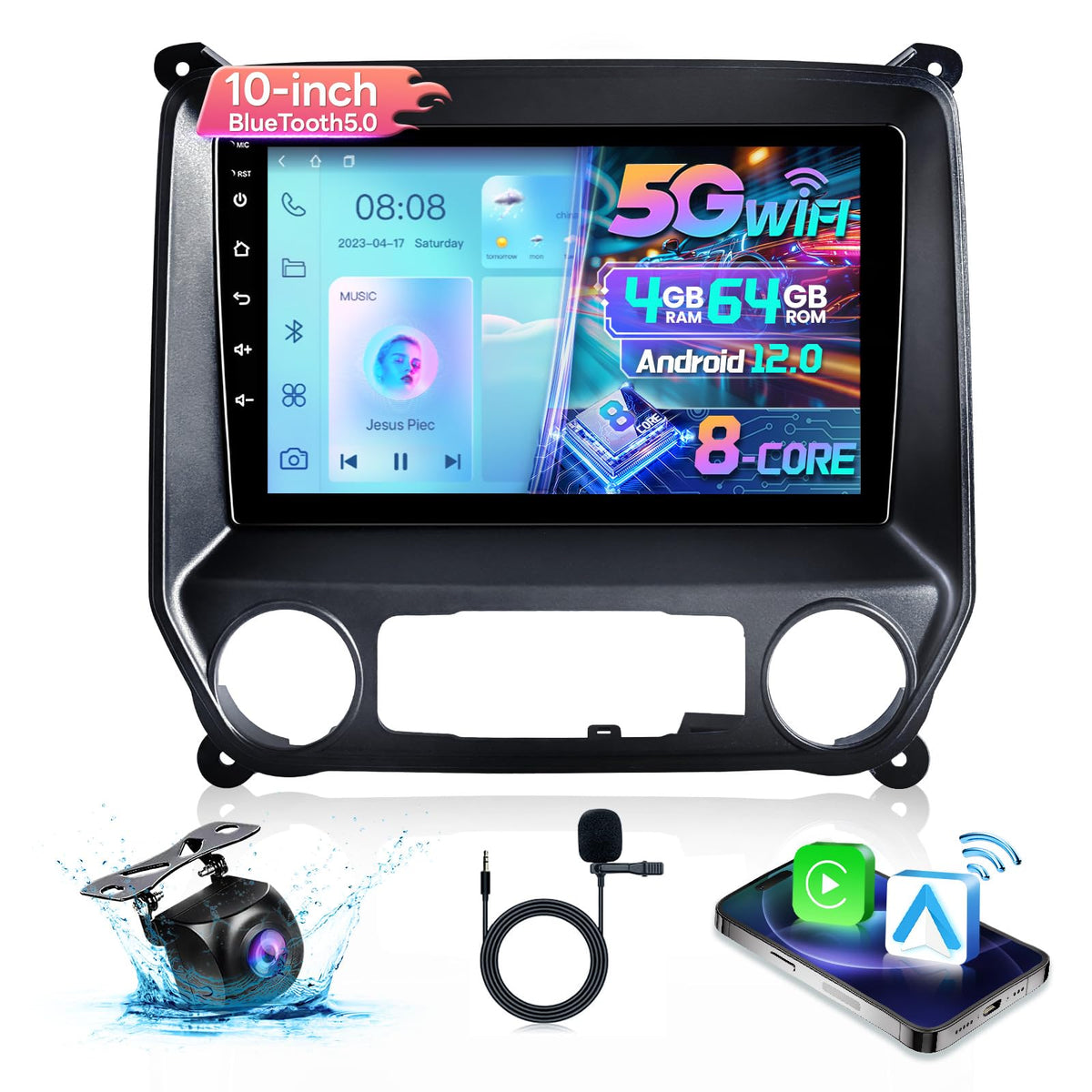 Radio Upgrade for Chevy Silverado Gmc Sierra 2014-2018,Carplay Android Auto