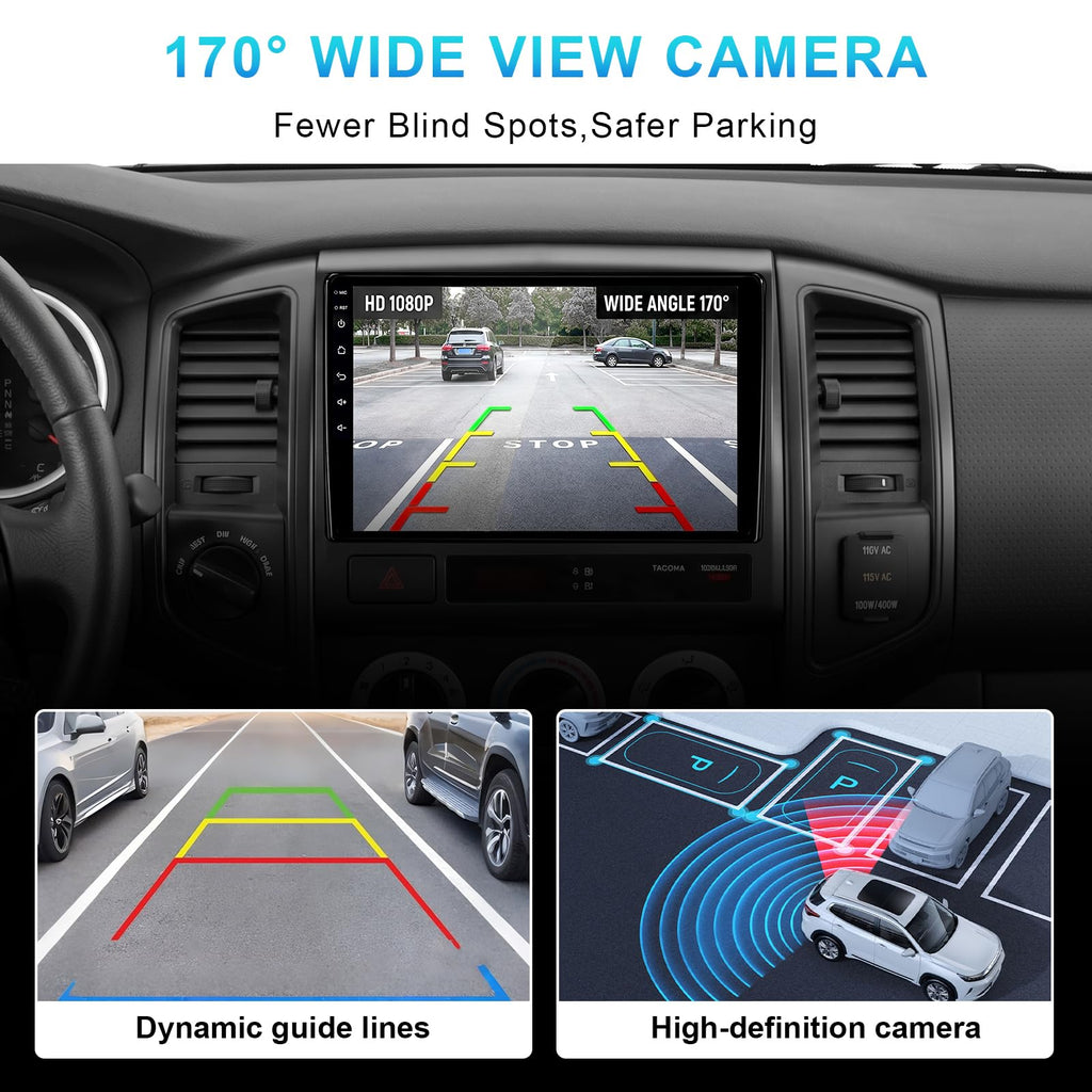 8 Core 64GB ROM Car Radio Stereo for Toyota Tacoma 2005-2015, 9" QLED HD Touch Screen Android 13 Head Unit with Carplay/Android Auto/5GHz WiFi/DSP/1080P Backup Camera/SWC/AM & FM Radio
