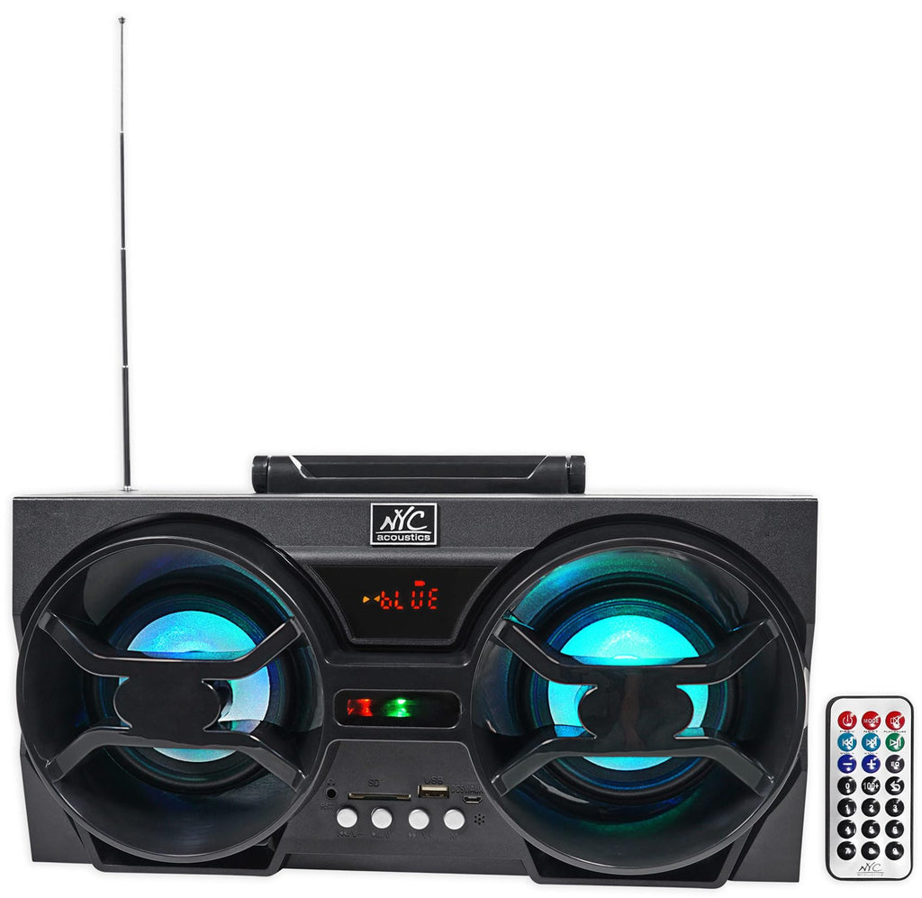 Audiosavings Bundle: Terminator TNP212D2 1200 Watt 2 Ohm Dual 12 Subwoofers/Sub Box/Amp Package Bundle with Free Dual 4" 30w Bluetooth Boombox Speaker w/USB, SD, LED+Remote (2 Items)